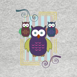 Striped Owls T-Shirt